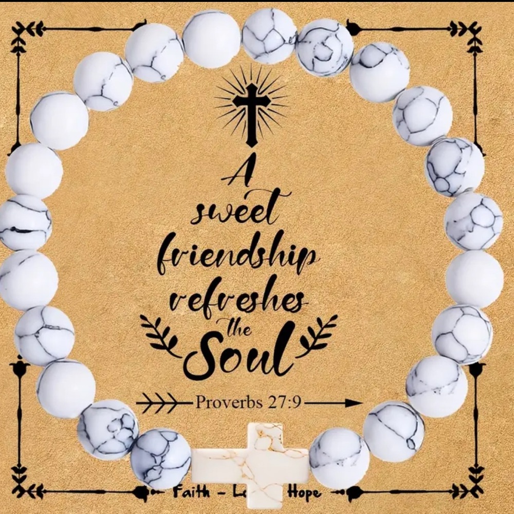 Faith-Inspired Beads Stone Style Frienship Bracelet Perfect Religious‎ Gift